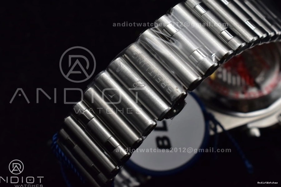 A 42mm Chronomat BLSF Best SS 538 B01 Edition Black Dial on Breathable 1:1 Bracelet SS 0127